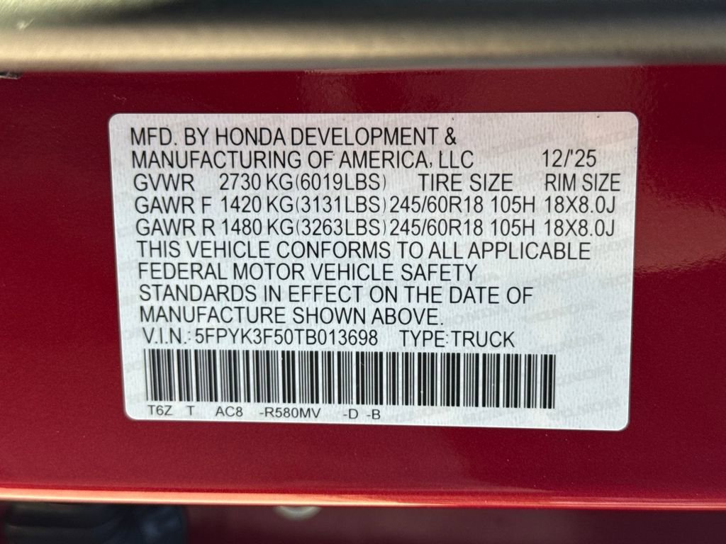 New 2026 Honda Ridgeline RTL image 28