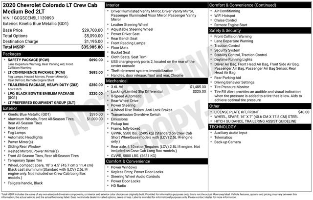 Used 2020 Chevrolet Colorado LT w/ Safety Package video 2