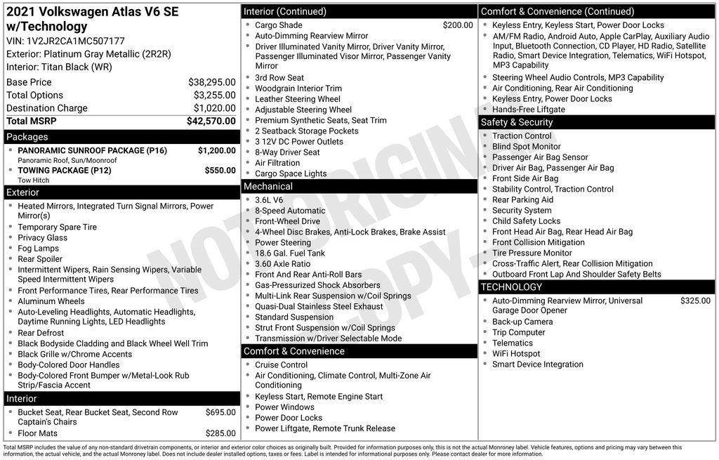 Used 2021 Volkswagen Atlas SE w/ Panoramic Sunroof Package image 13