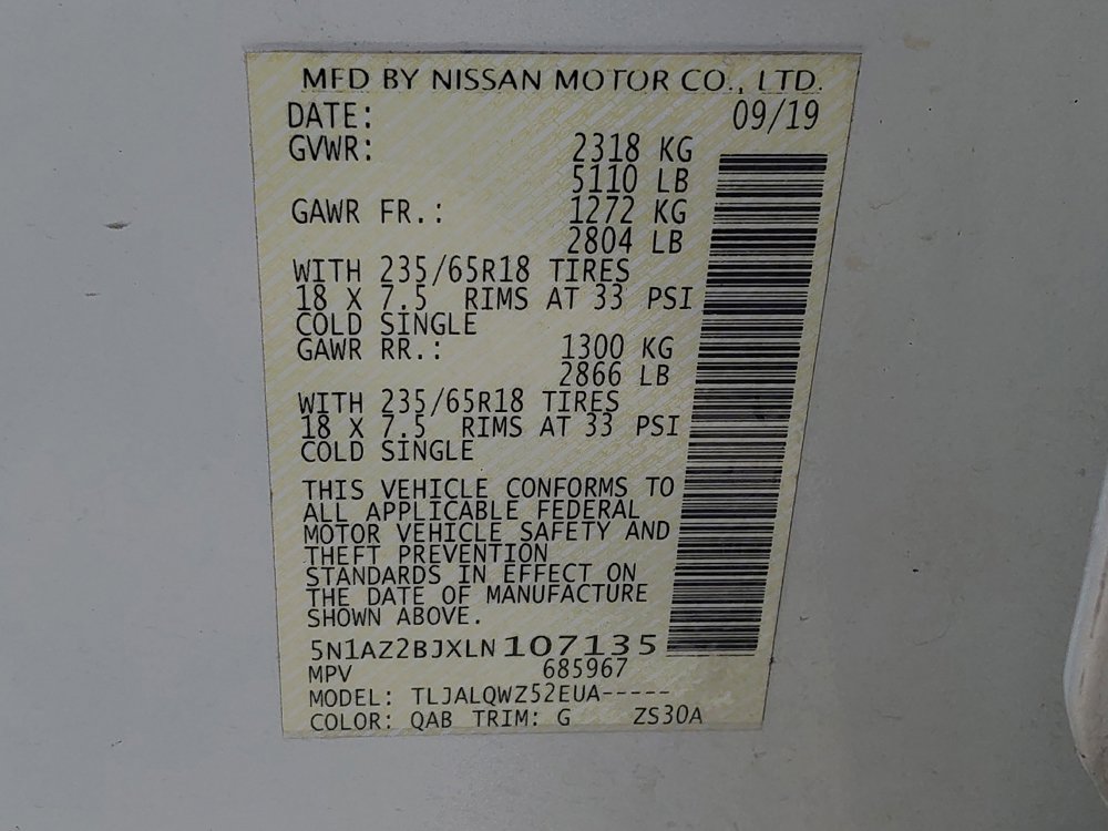 Used 2020 Nissan Murano SV w/ Cargo Package FWD image 33