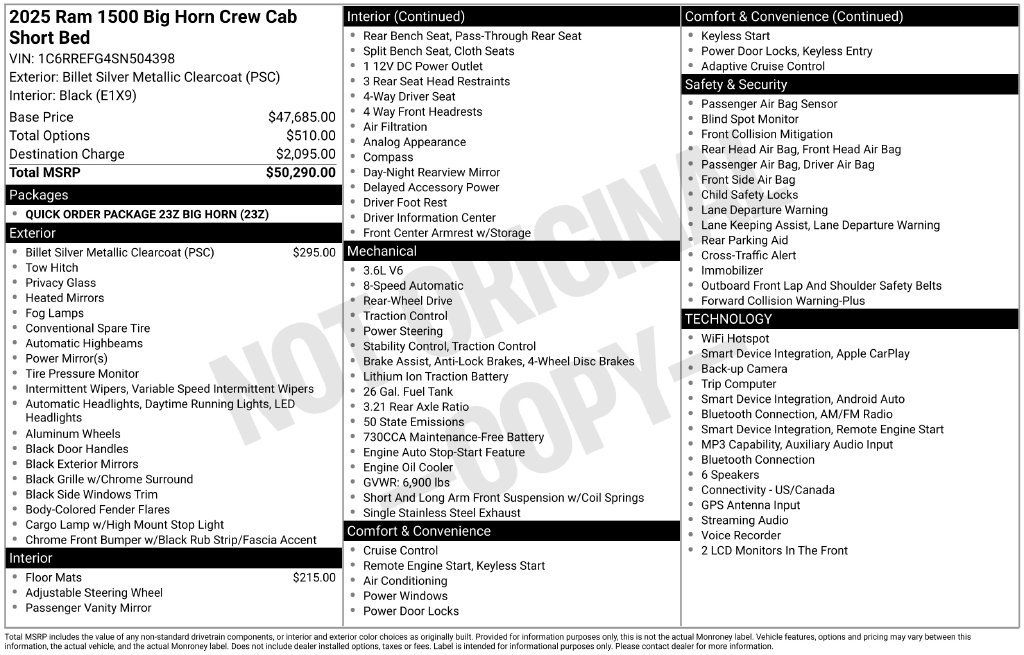 Used 2025 RAM 1500 Big Horn RWD image 11