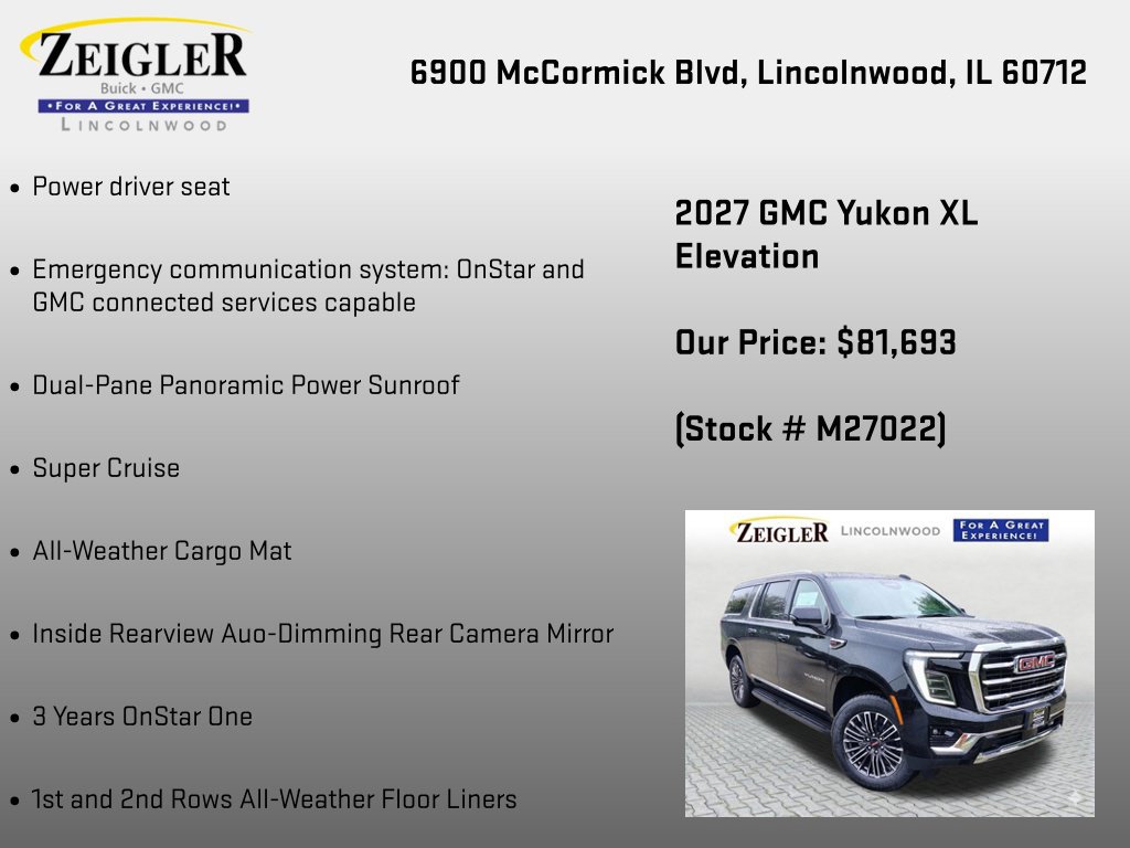 New 2027 GMC Yukon XL Elevation w/ Elevation Preferred Package AWD/4WD image 24