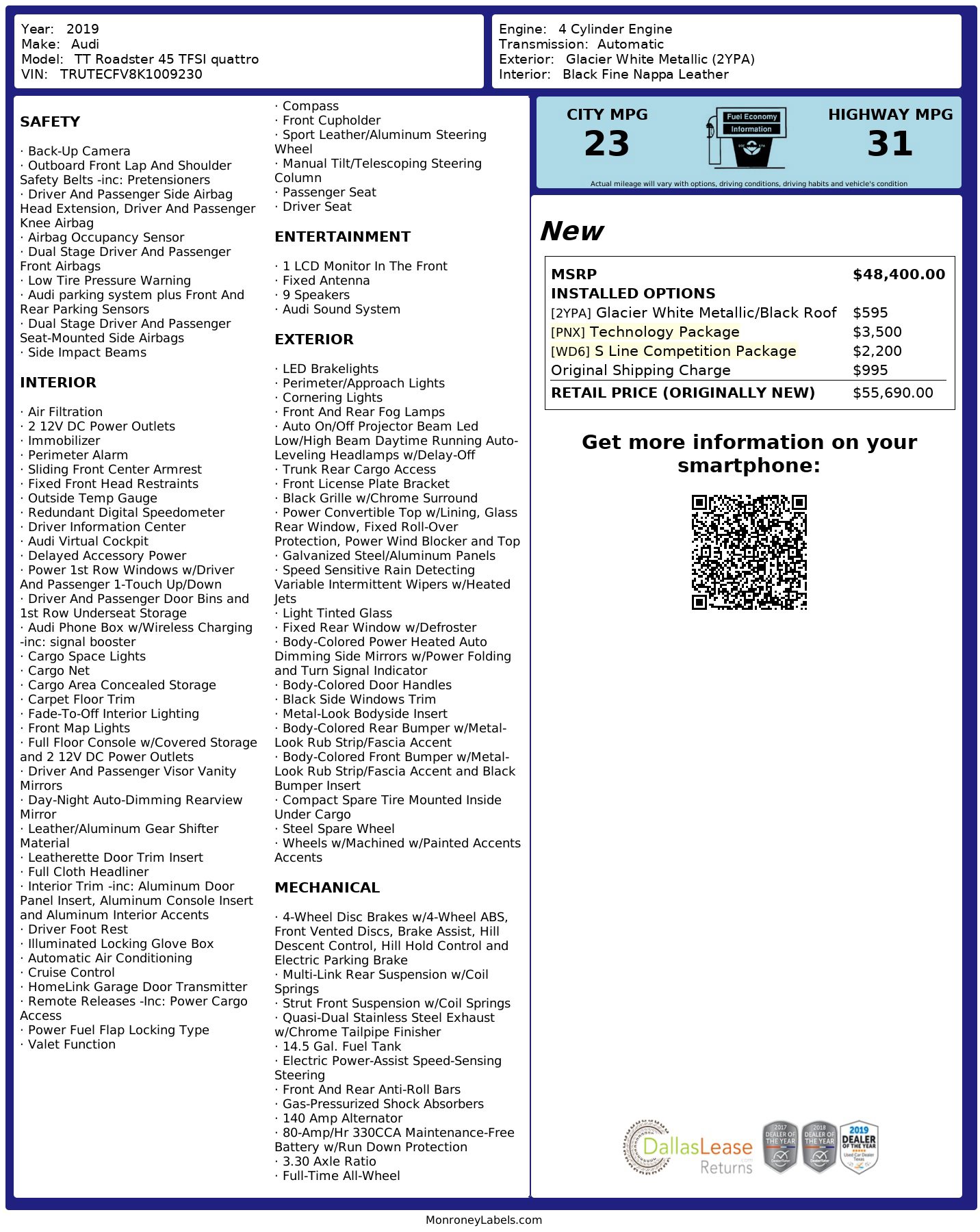 Used 2019 Audi TT 2.0T w/ Technology Package image 3