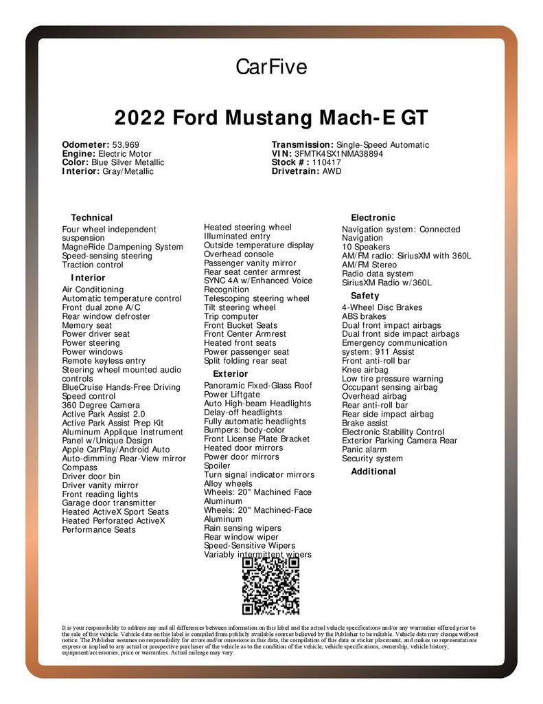 Used 2022 Ford Mustang Mach-E GT w/ GT Performance Edition AWD/4WD image 30