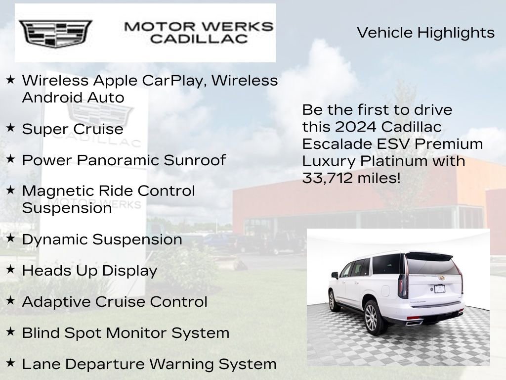 Certified 2024 Cadillac Escalade ESV Premium Luxury Platinum w/ Heavy-Duty Trailer Package image 15