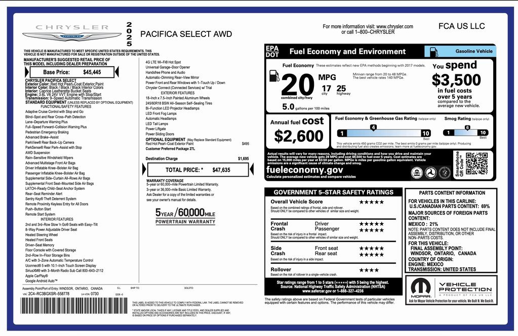 Certified 2025 Chrysler Pacifica Select video 2