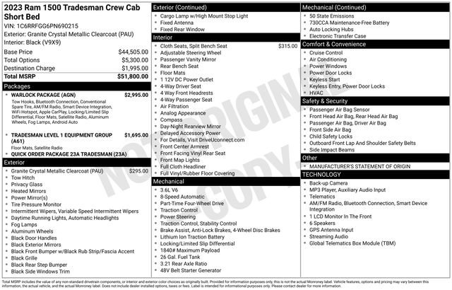 Used 2023 RAM 1500 Tradesman w/ Warlock PACKAGE AWD/4WD image 28