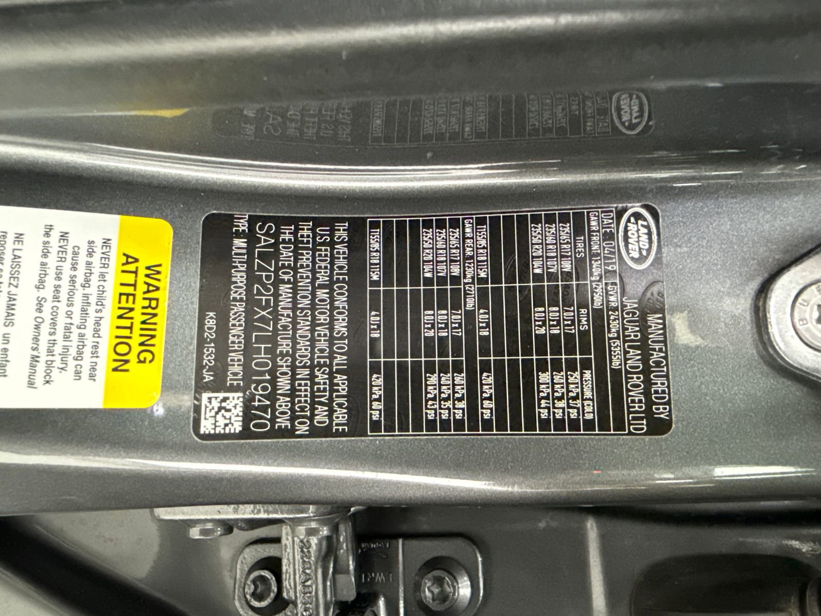 Used 2020 Land Rover Range Rover Evoque SE AWD/4WD image 54