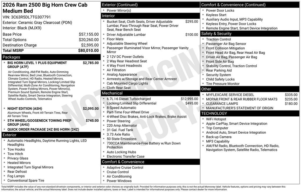 New 2026 RAM 2500 Big Horn AWD/4WD image 9