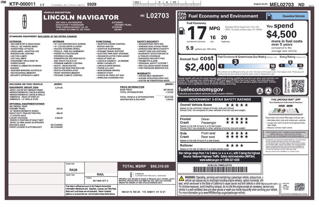 Certified 2021 Lincoln Navigator L Reserve AWD/4WD image 37