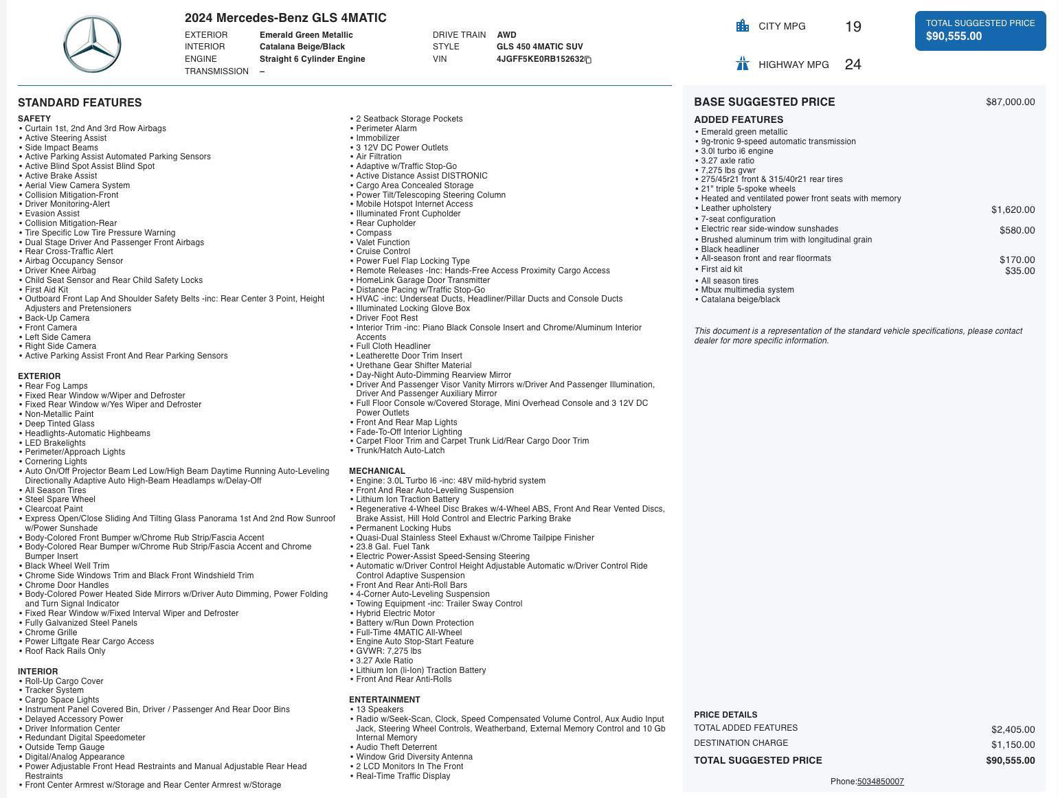 Used 2024 Mercedes-Benz GLS 450 4MATIC image 5