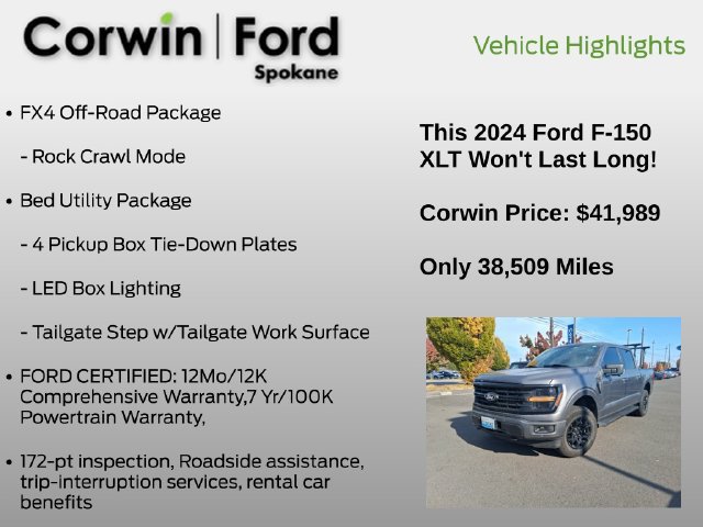 Used 2024 Ford F150 XLT w/ Equipment Group 302A MID AWD/4WD image 16