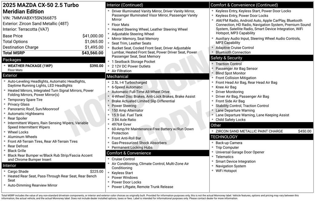 Certified 2025 MAZDA CX-50 Meridian Edition w/ Weather Package image 40