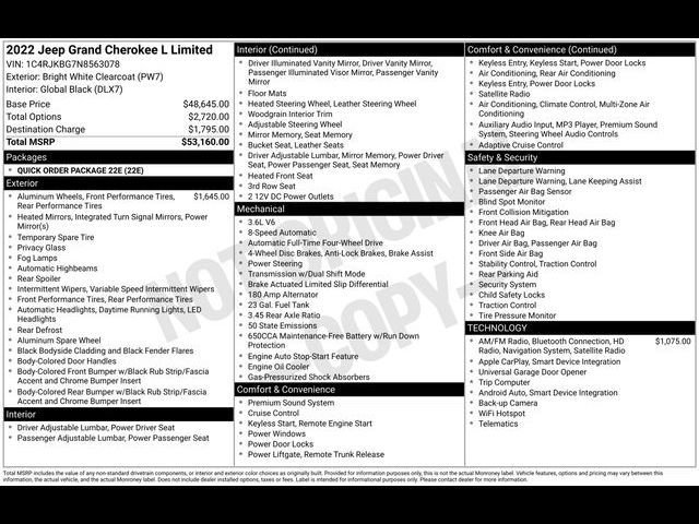 Used 2022 Jeep Grand Cherokee L Limited AWD/4WD image 28