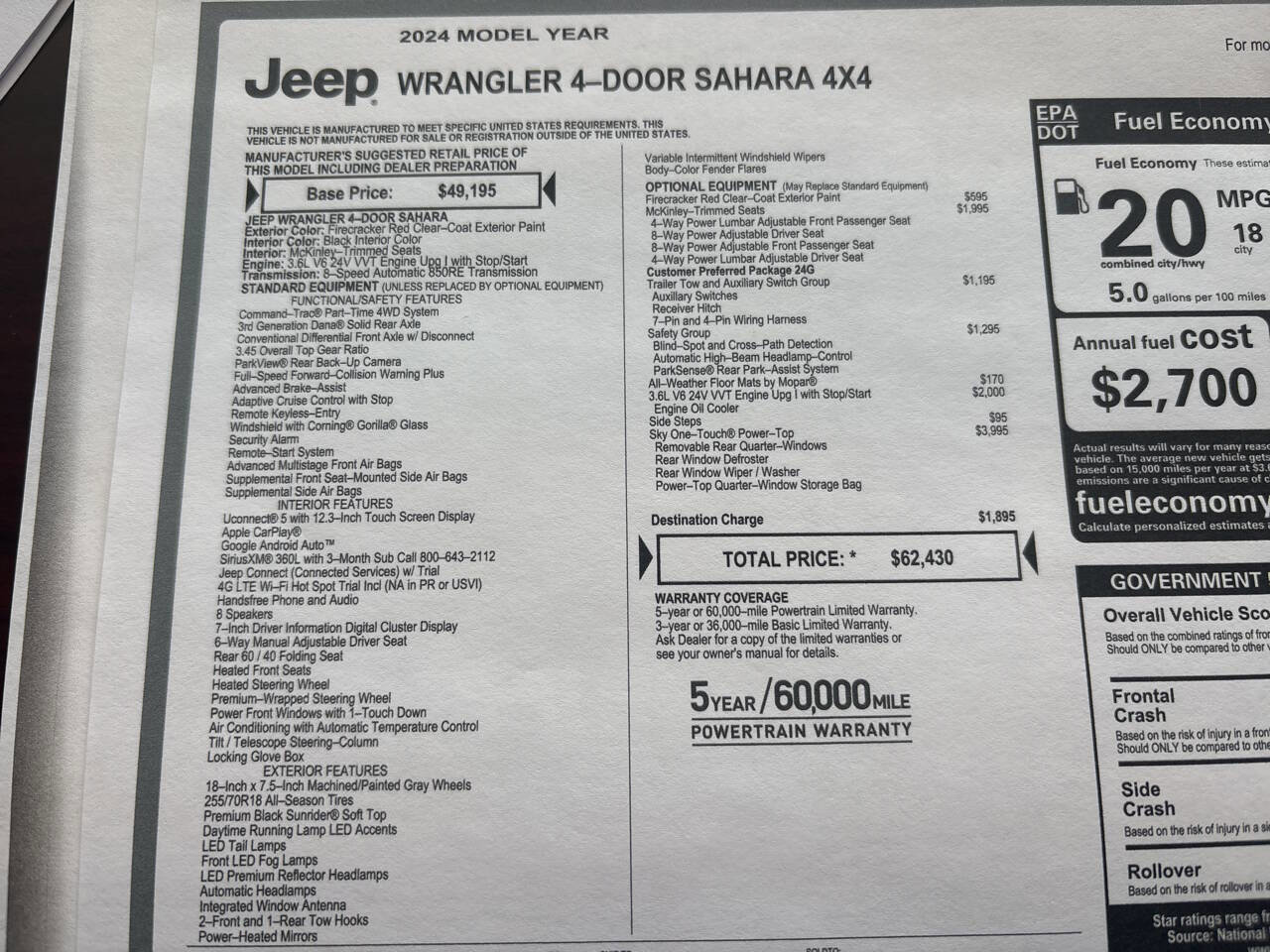 Used 2024 Jeep Wrangler Unlimited Sahara w/ Safety Group AWD/4WD image 42