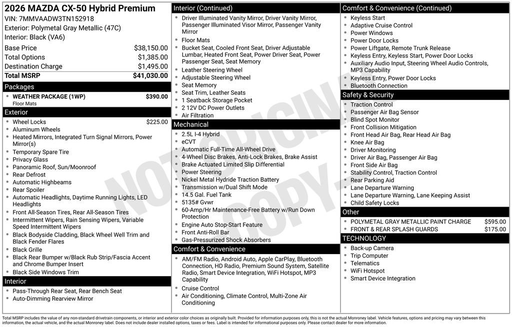 New 2026 MAZDA CX-50 AWD 2.5 Hybrid w/ Weather Package image 7