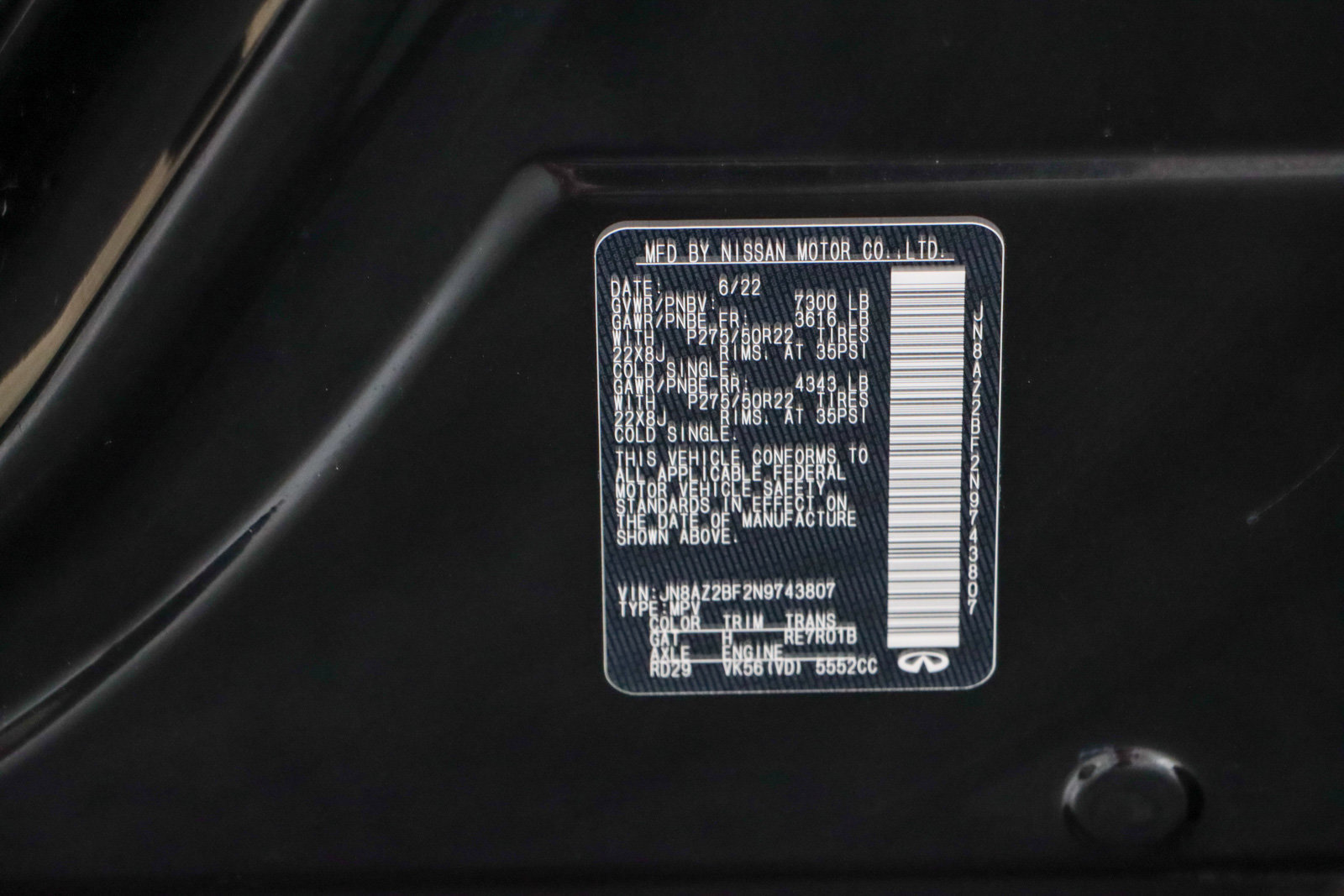 Used 2022 INFINITI QX80 Sensory w/ Cargo Package RWD image 38