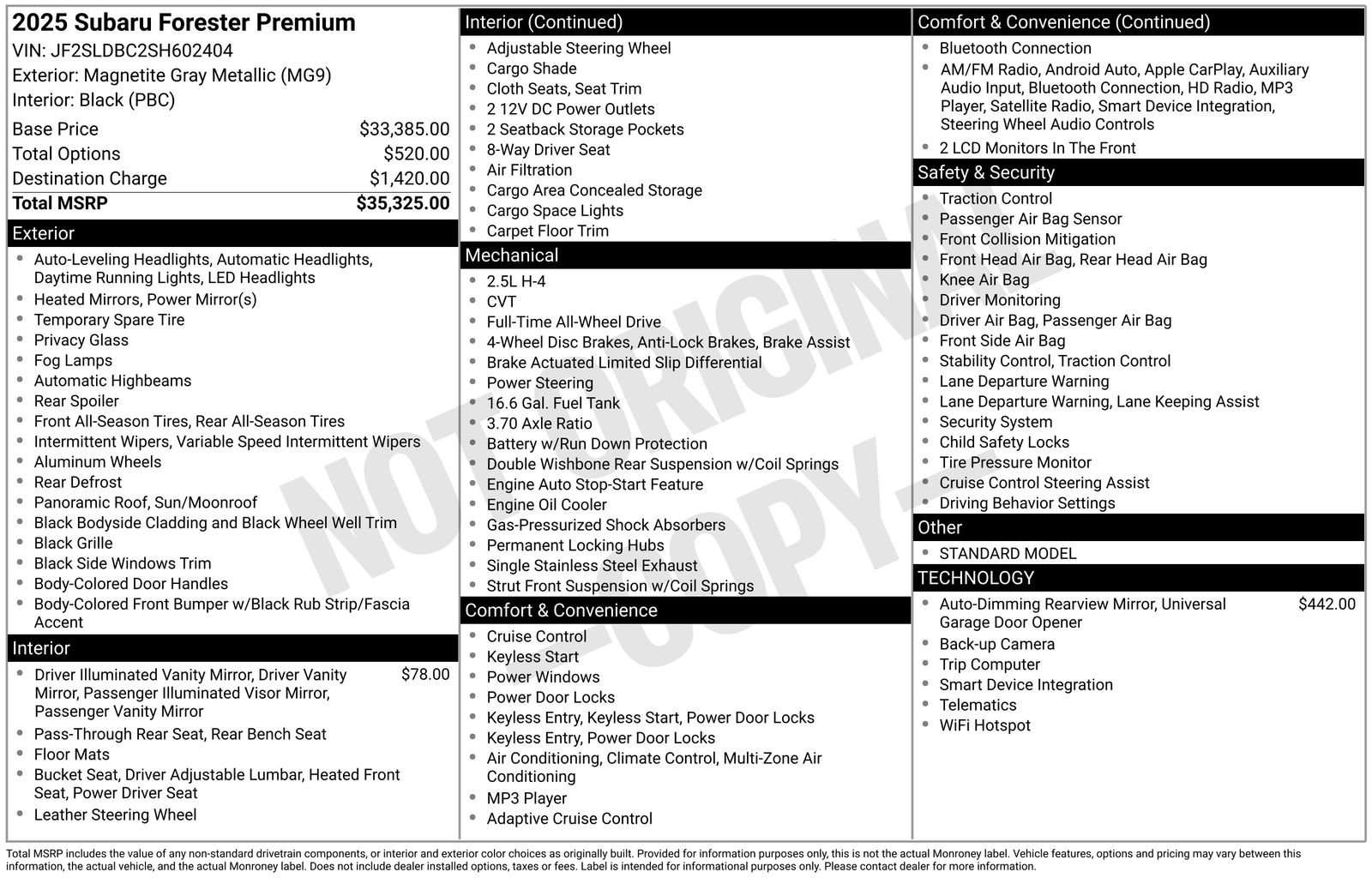 Certified 2025 Subaru Forester Premium AWD/4WD image 32