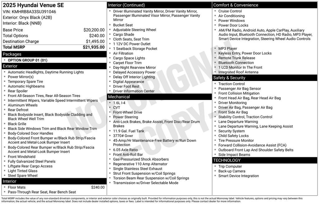 Used 2025 Hyundai Venue SE image 17