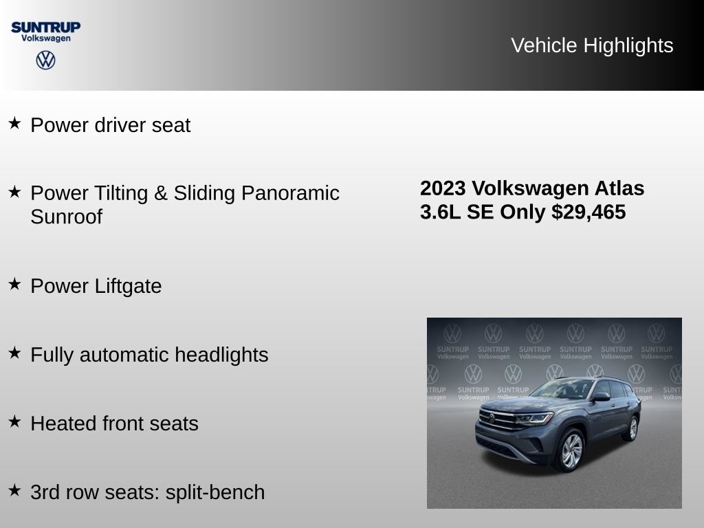 Used 2023 Volkswagen Atlas SE w/ Panoramic Sunroof Package FWD image 16