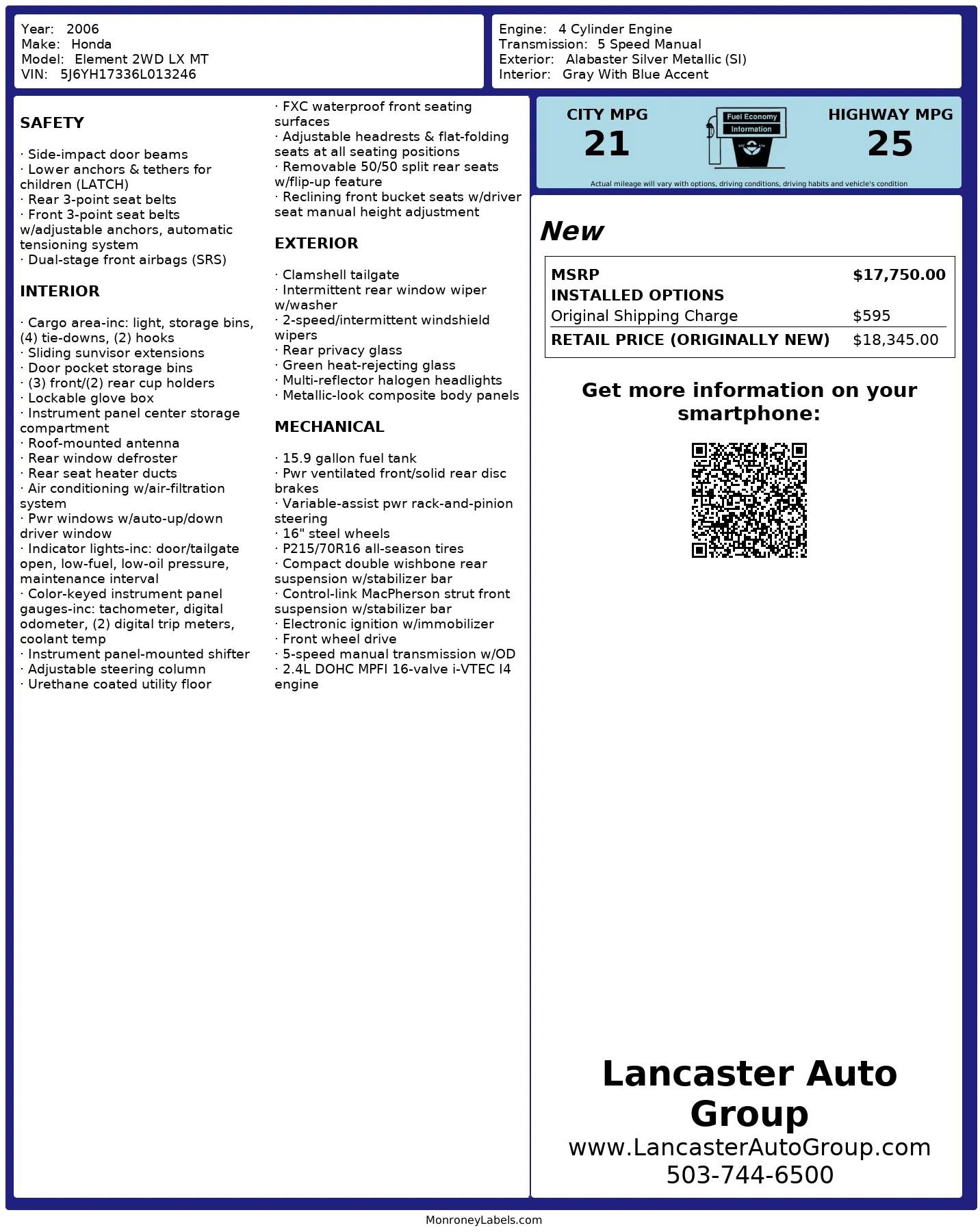 Used 2006 Honda Element LX image 2