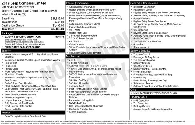 Used 2019 Jeep Compass Limited w/ Safety & Security Group image 5