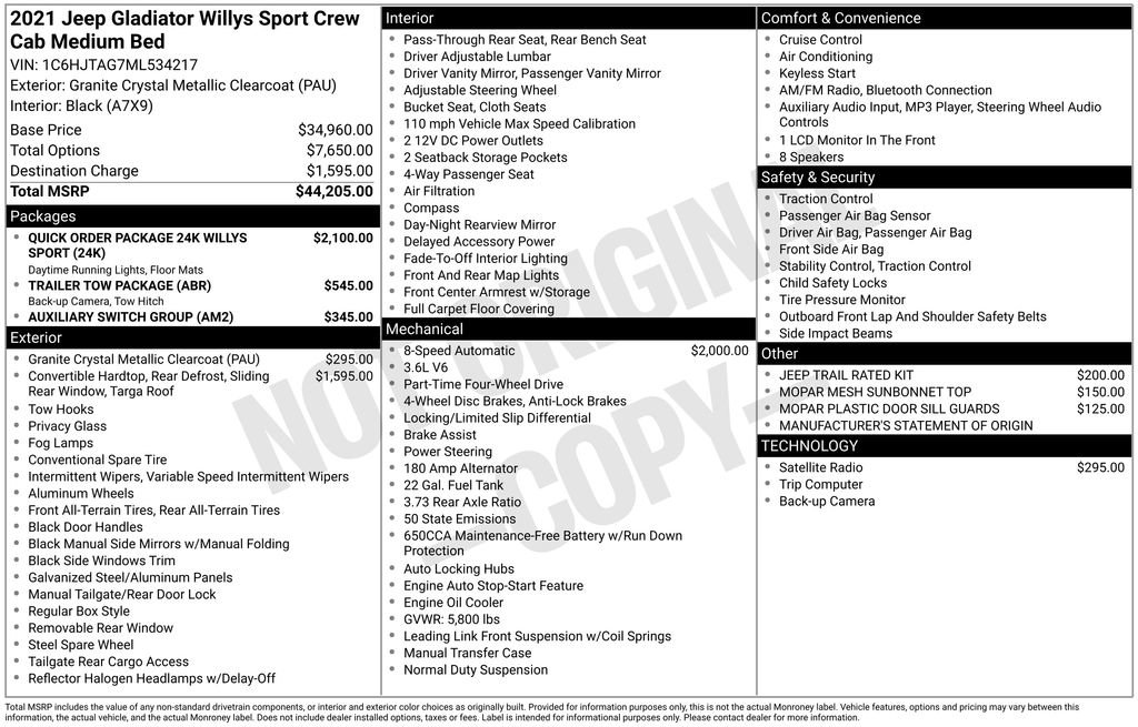 Used 2021 Jeep Gladiator Sport image 2