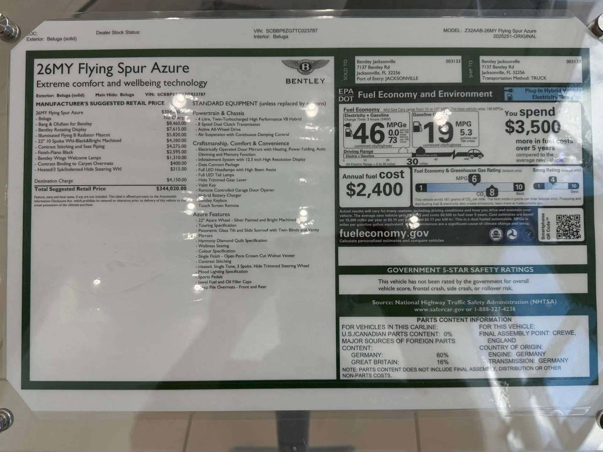 New 2026 Bentley Flying Spur Plug-In Hybrid AWD/4WD image 20