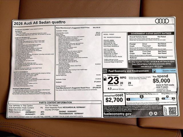 New 2026 Audi A6 Prestige AWD/4WD image 11