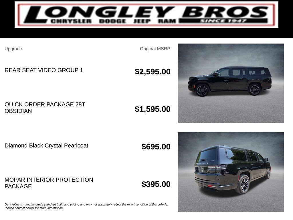Used 2025 Jeep Grand Wagoneer L Series III w/ Rear Seat Video Group 1 AWD/4WD image 6