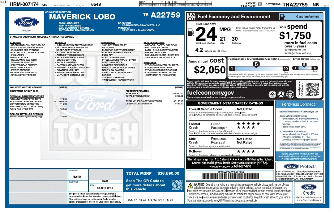 New 2026 Ford Maverick Lobo AWD/4WD image 6