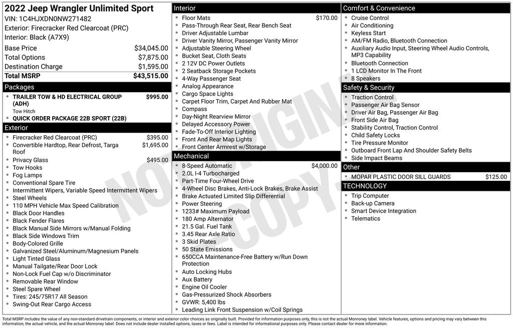 Used 2022 Jeep Wrangler Unlimited Sport image 3