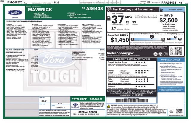 Used 2024 Ford Maverick XLT FWD image 35
