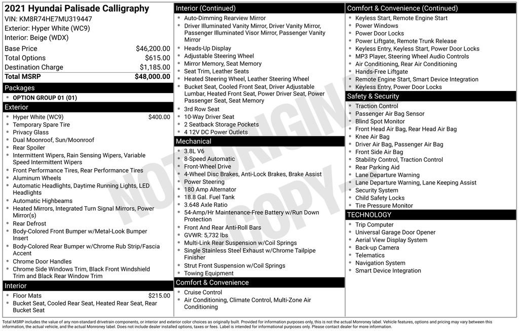 Used 2021 Hyundai Palisade Calligraphy image 2