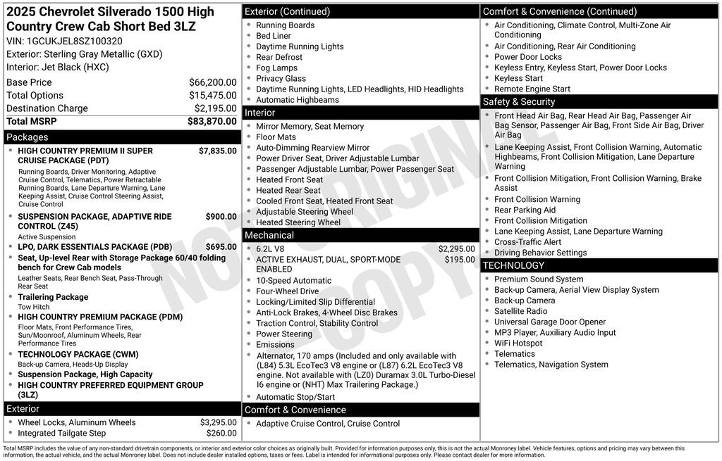 Used 2025 Chevrolet Silverado 1500 High Country AWD/4WD image 43