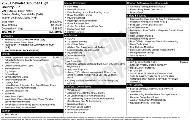 Used 2025 Chevrolet Suburban High Country AWD/4WD image 5