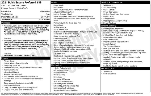 Used 2021 Buick Encore Preferred image 32