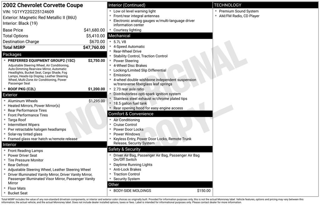 Used 2002 Chevrolet Corvette Coupe w/ Preferred Equipment Group2 image 36