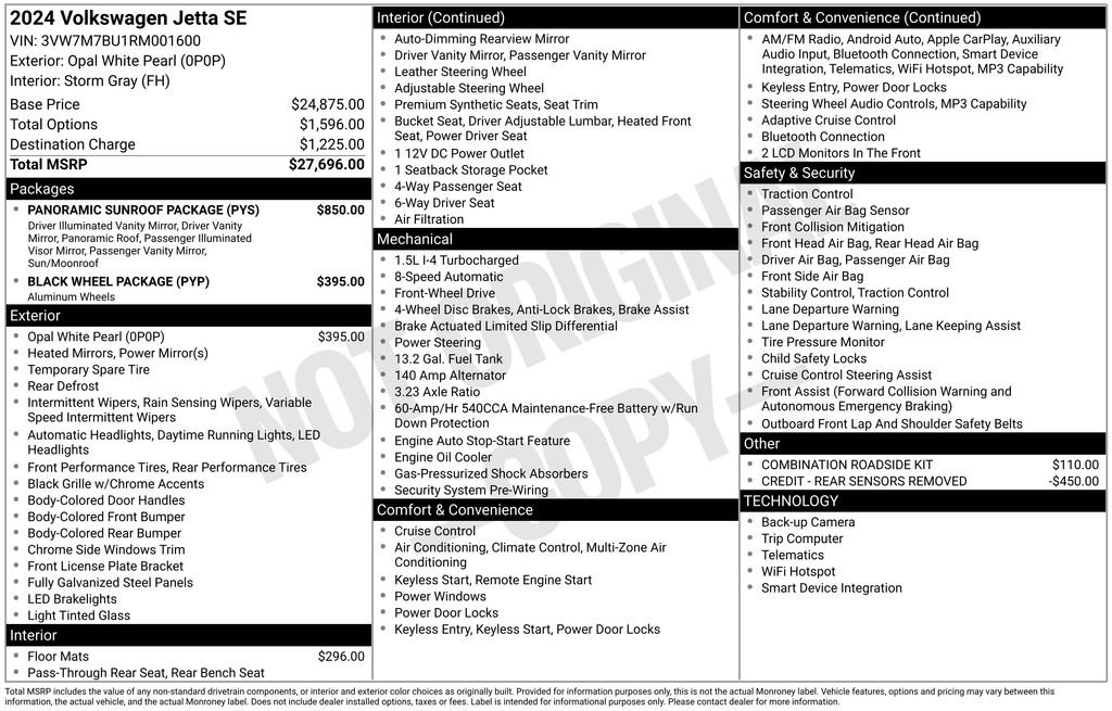 Used 2024 Volkswagen Jetta SE w/ Panoramic Sunroof Package FWD image 11