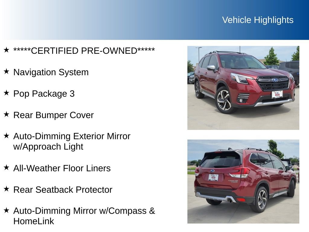 Certified 2024 Subaru Forester Touring w/ POP Package 3 AWD/4WD image 5
