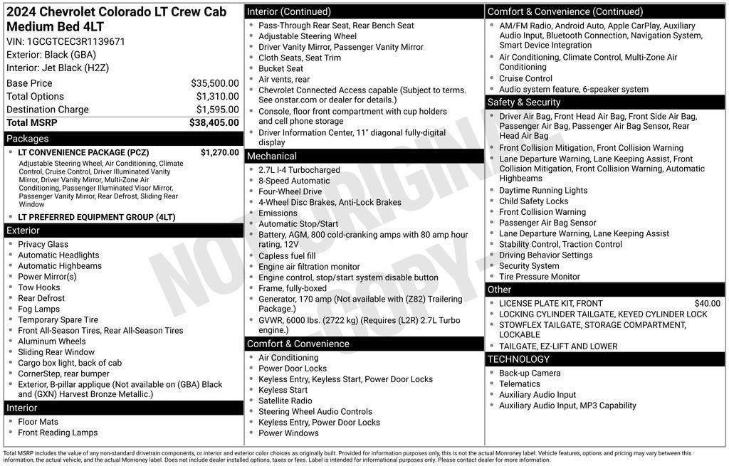 Certified 2024 Chevrolet Colorado LT w/ LT Convenience Package AWD/4WD image 39