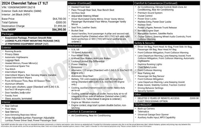 Certified 2024 Chevrolet Tahoe LT AWD/4WD image 5
