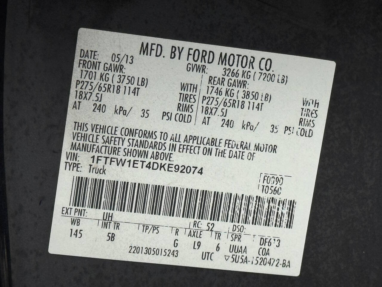 Used 2013 Ford F150 FX4 w/ Luxury Equipment Group image 87