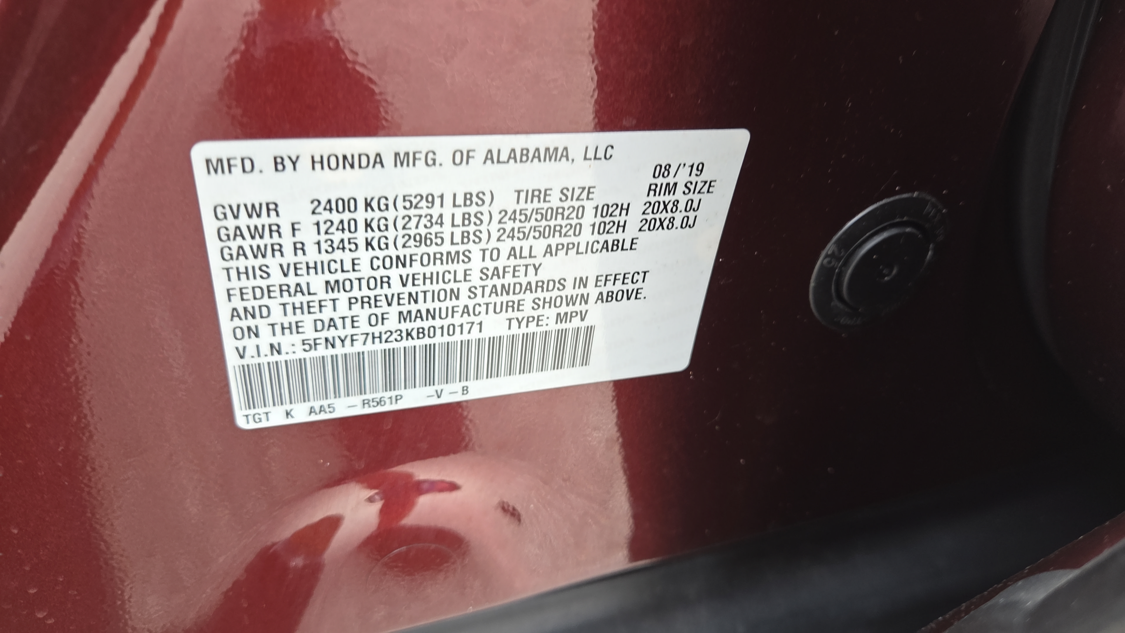 Certified 2019 Honda Passport Sport image 18