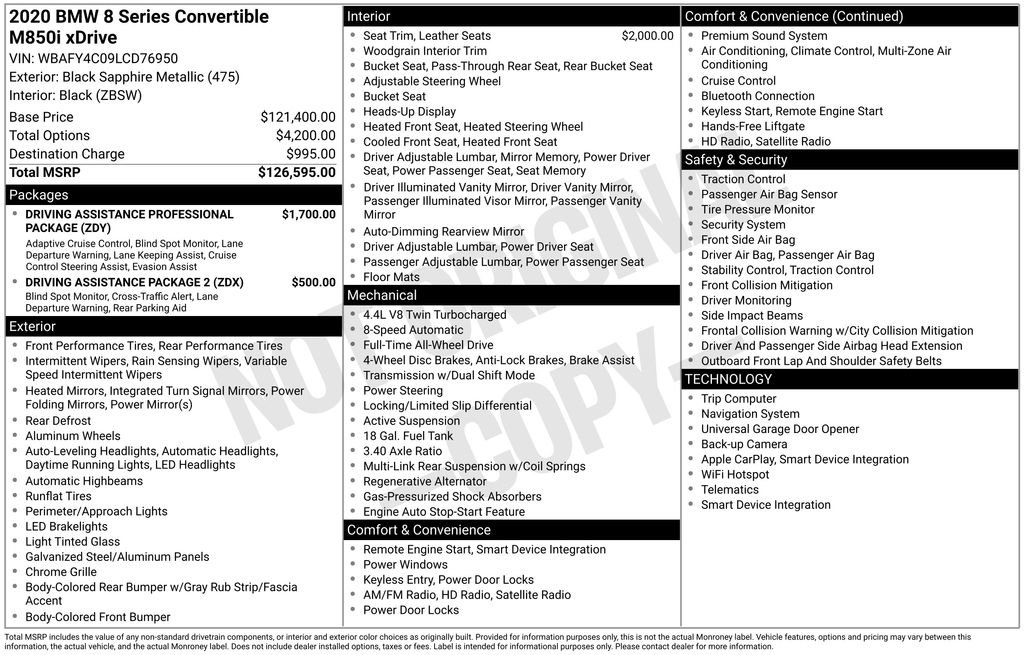 Used 2020 BMW M850i xDrive Convertible AWD/4WD image 29