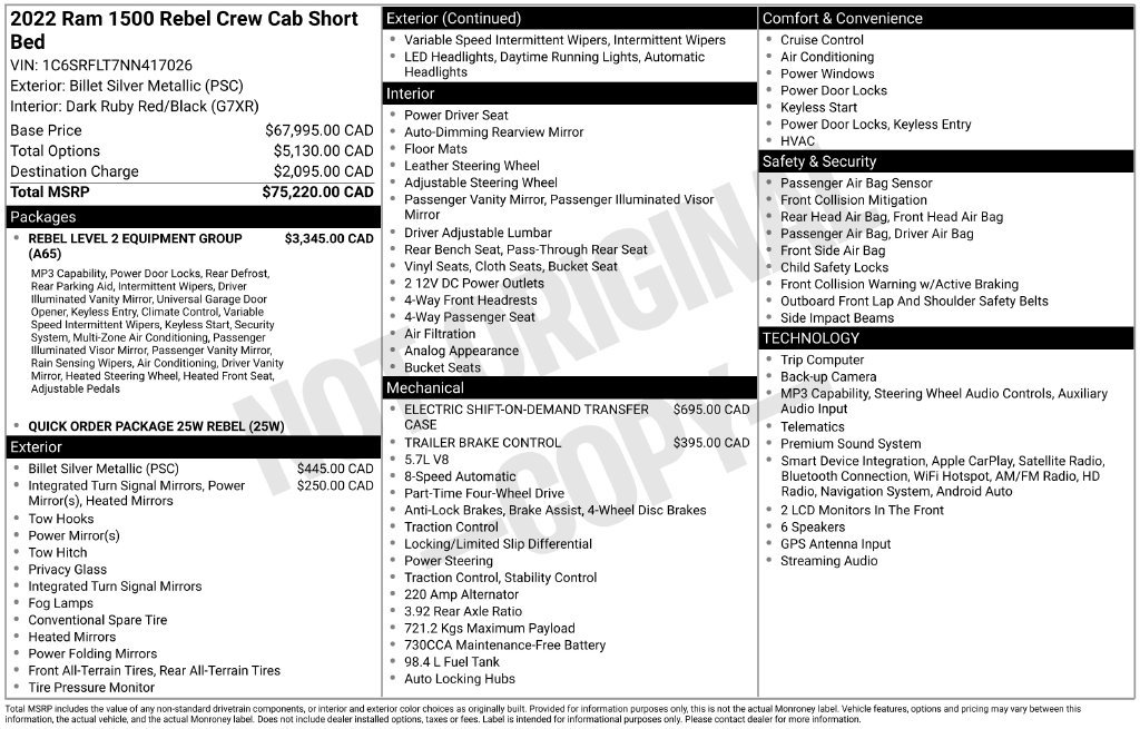 Used 2022 RAM 1500 Rebel w/ Rebel Level 2 Equipment Group AWD/4WD image 45