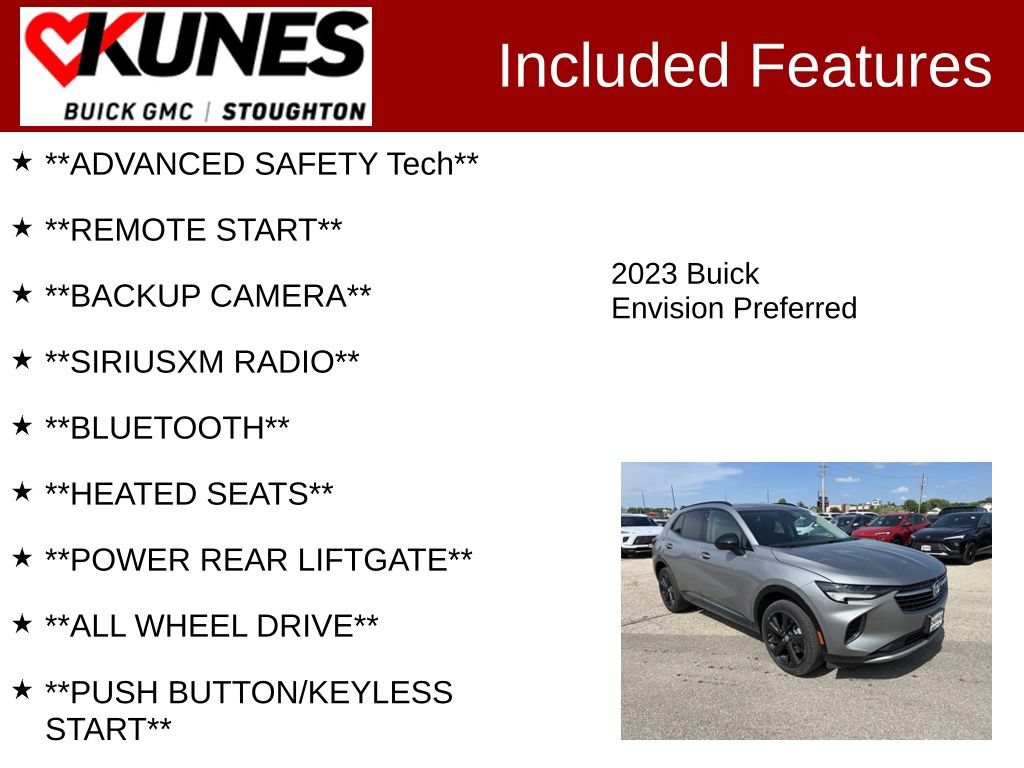 Used 2023 Buick Envision Preferred w/ Sport Touring Package AWD/4WD image 2