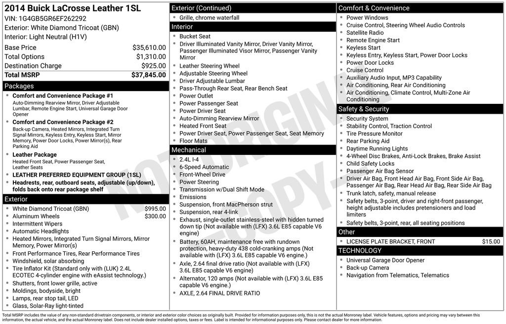 Certified 2014 Buick LaCrosse Leather FWD image 11