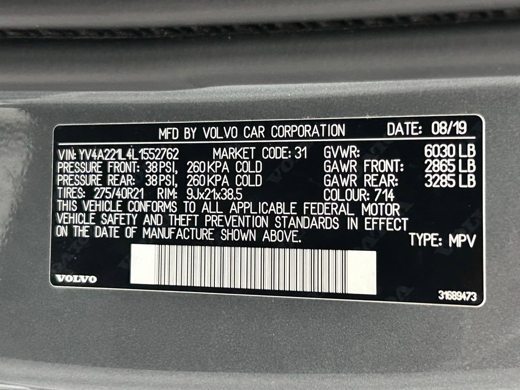 Used 2020 Volvo XC90 T6 Inscription w/ Protection Package Premier AWD/4WD image 26