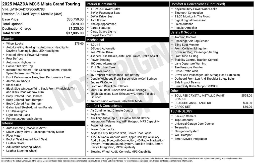 New 2025 MAZDA MX-5 Miata Grand Touring image 9